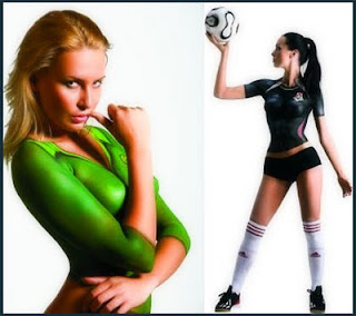 very hot body painting girls football