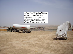 OUR LPG TANKER CROSSING AMU DARYA INTO TAJIKISTAN AT BANDAR SHER KHAN AFGHANISTAN