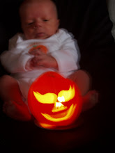 Coop with his pumpkin Daddy O carved