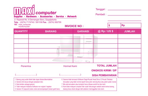 Ukuran Nota Cetak Murah Percetakan Yogyakarta