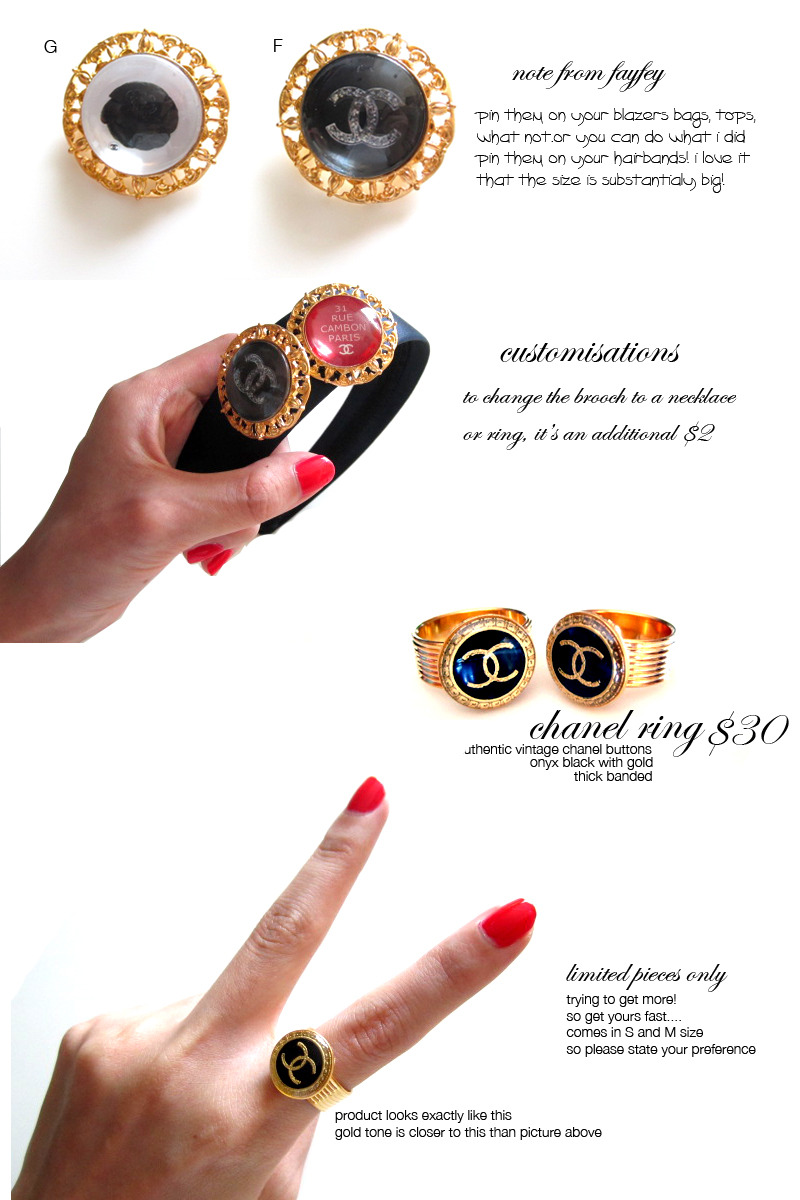 Vintage Chanel Button Ring – Regina Chow