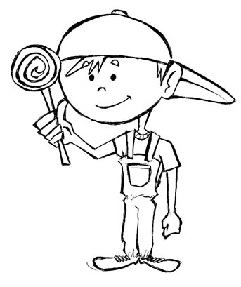 Desenho de menino. Desenhos diversos