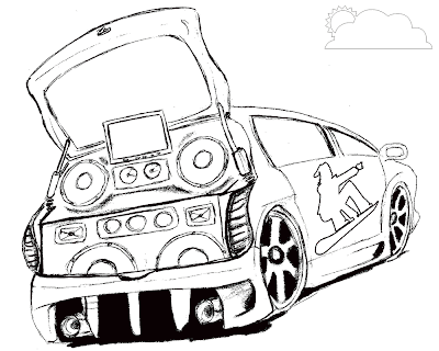 desenho de moto com carro de rosto para colorir 10002739 Vetor no Vecteezy