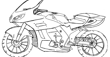 Desenho de Emoji de motocicleta para colorir