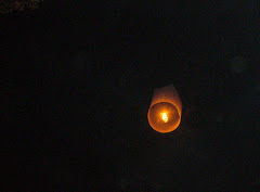 lantern floating up into sky