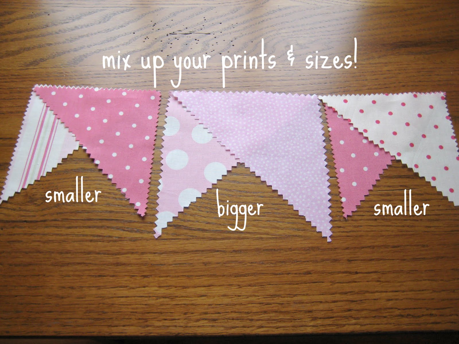 leaf and letter handmade on the cheap fabric pennant banner.