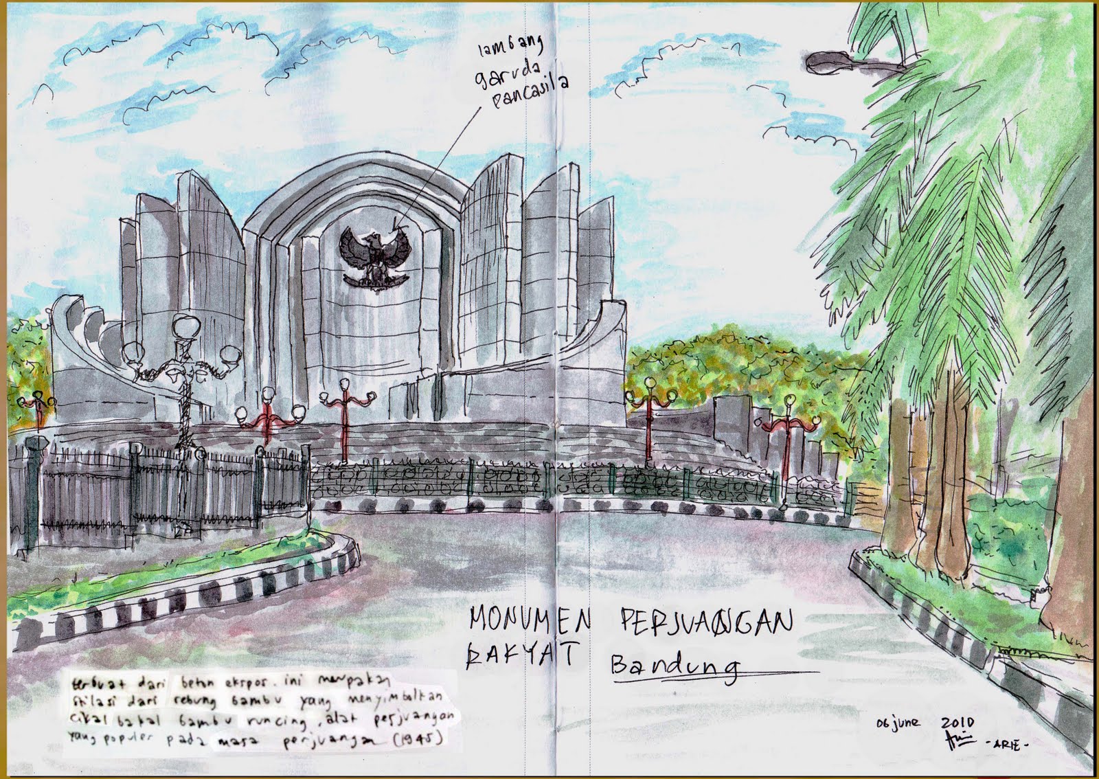 Indonesias Sketchers Monumen Perjuangan Bandung
