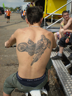 Saw this teenage lad with a Ricky Carmicheal tattoo. Crazy kid.