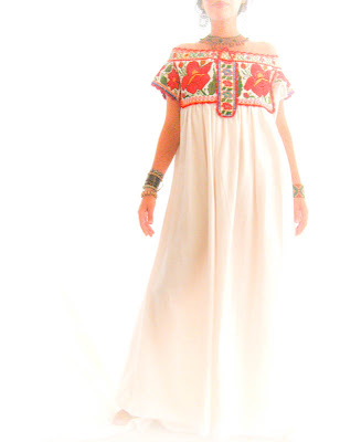 Oaxacan ethnic wedding Maxi dress With love from Mexico