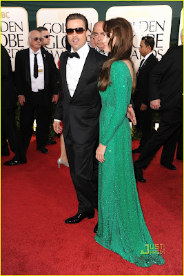 Angelina Jolie and Brad Pitt in Golden Globes 2011 On Red Carpet images