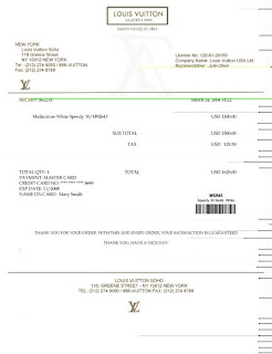 Lv receipts templates: LV ELuxury Receipt Templates $15.00 Paypal