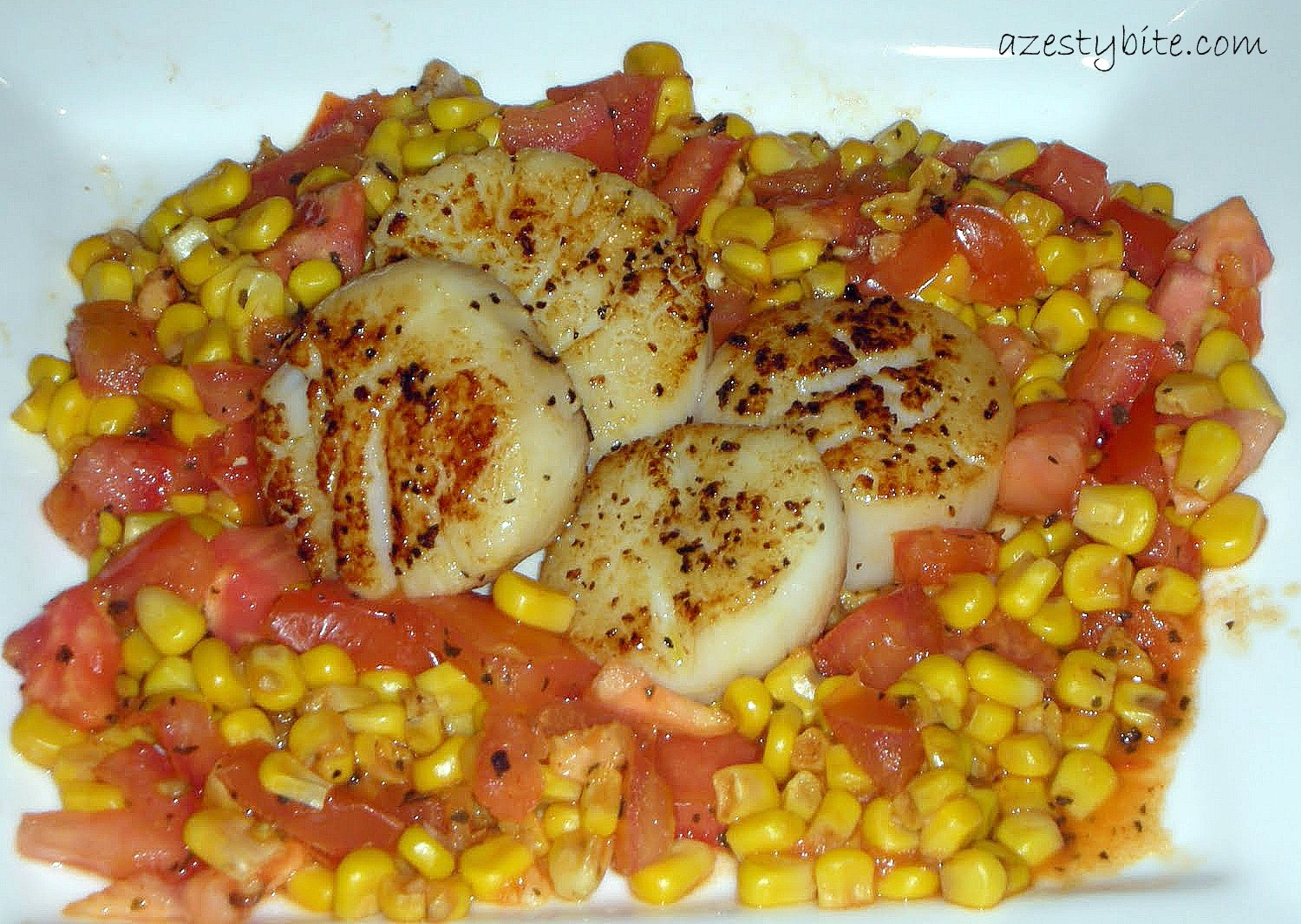 Scallops with Corn Salad A Zesty Bite