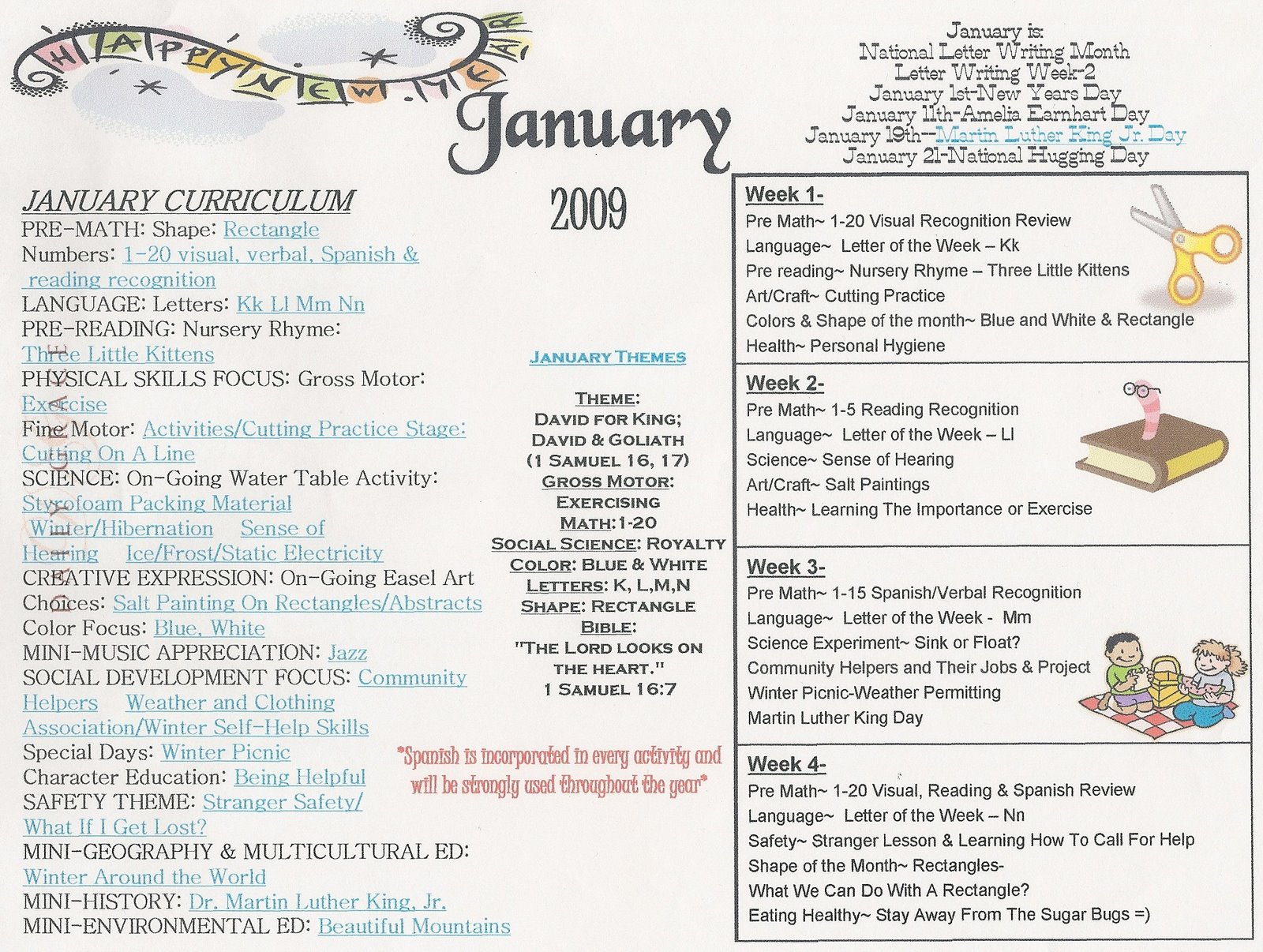 January 2009 Curriculum