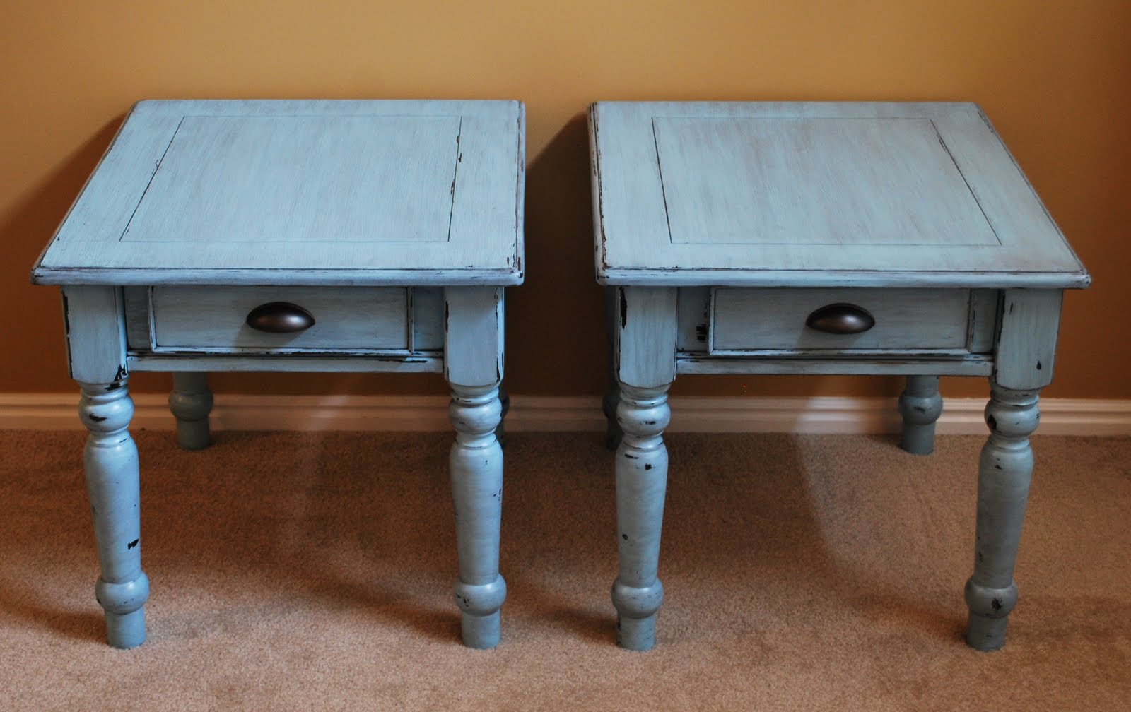 B's Refurnishings Robin Egg Blue, Distressed Side Tables
