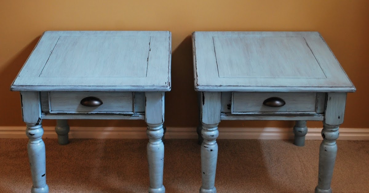 B's Refurnishings Robin Egg Blue, Distressed Side Tables