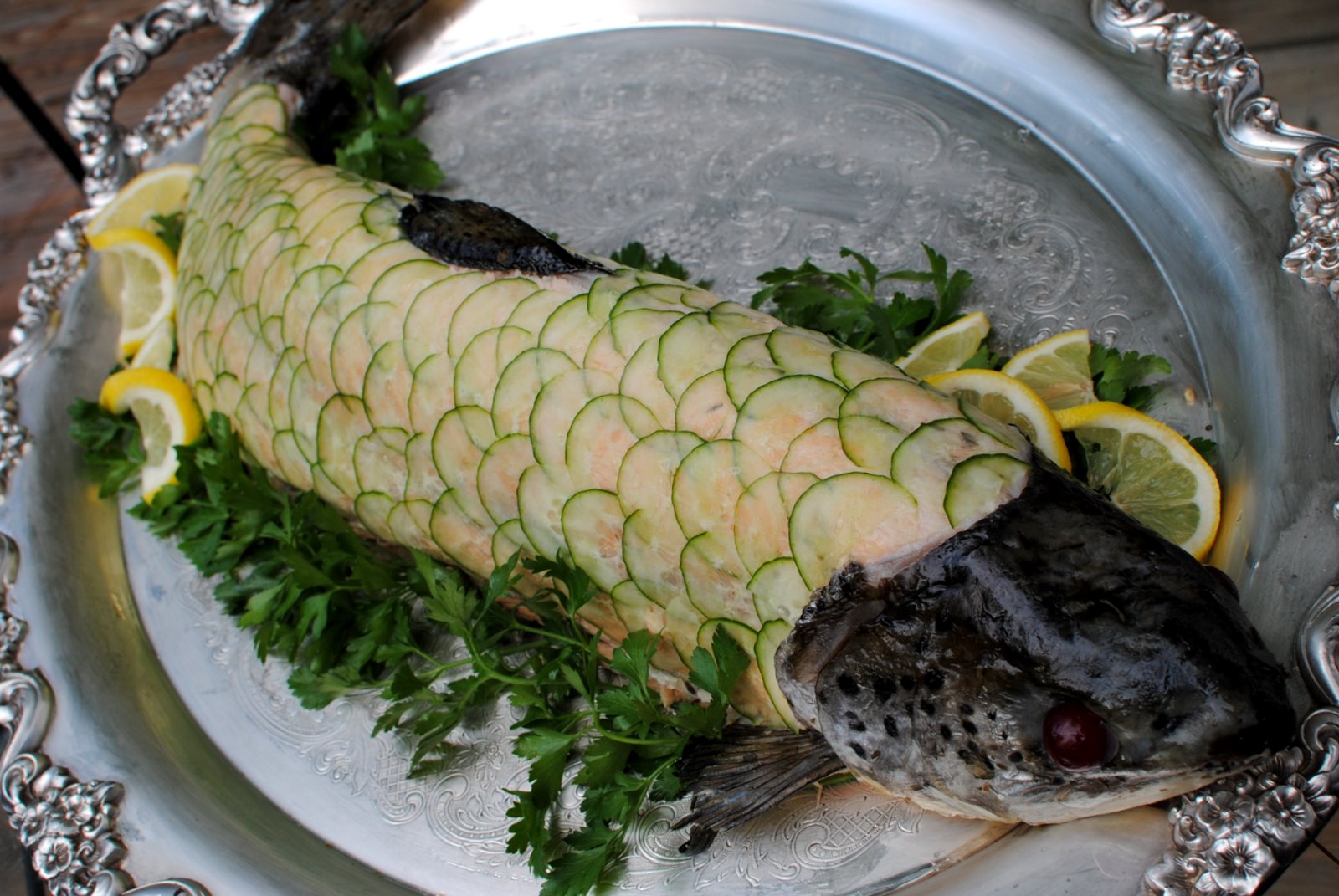 +The Church Cook How to Garnish a Whole Baked Salmon