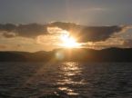 sunset on lake george in June