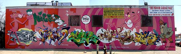 pink panther,graffiti cartoon