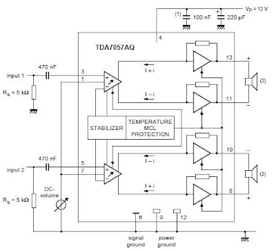 Структурная схема tda7057aq