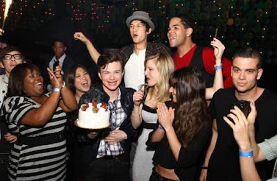 Lea Chris Jenna en una cena Glee+43