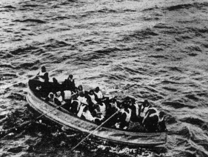 Lifeboat from Titanic in the water