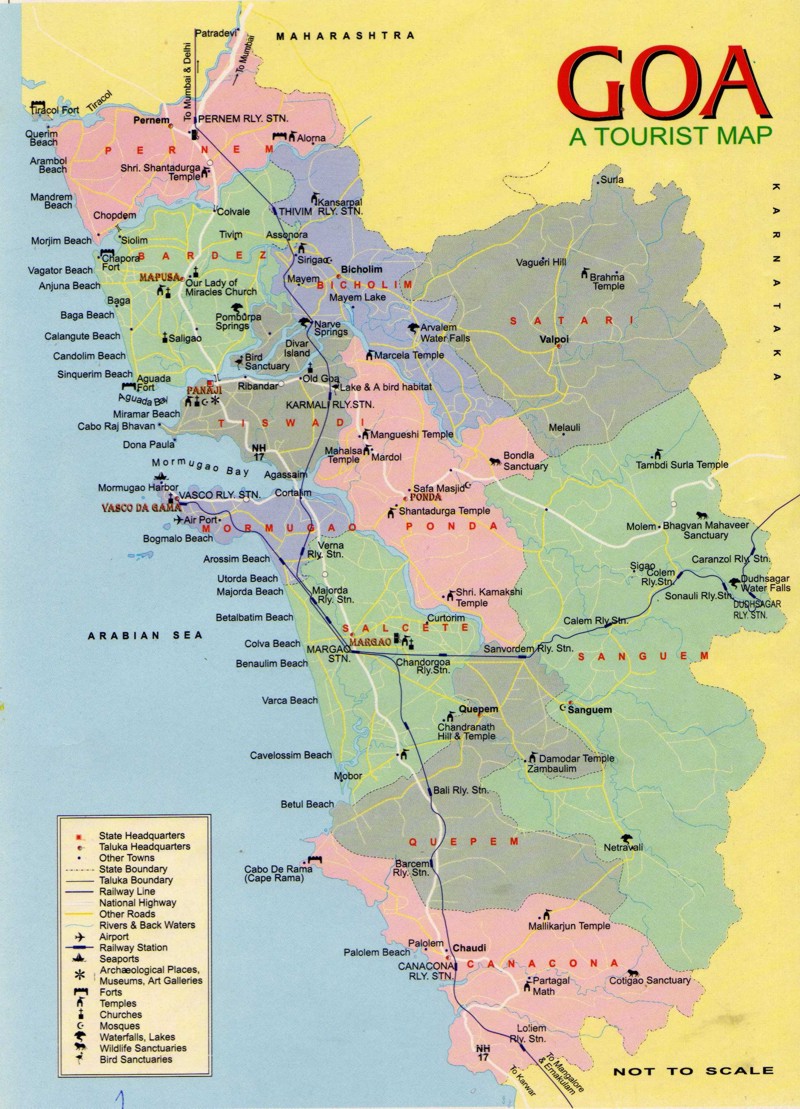 Goa Map Beaches