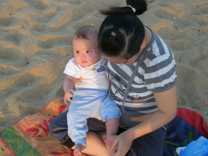 Waiting for the sun to set, Brandons first day @ the beach