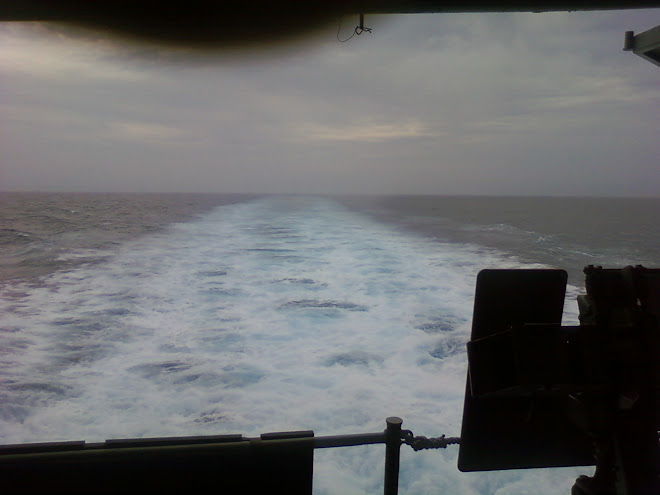 wake left by the aircraft carrier