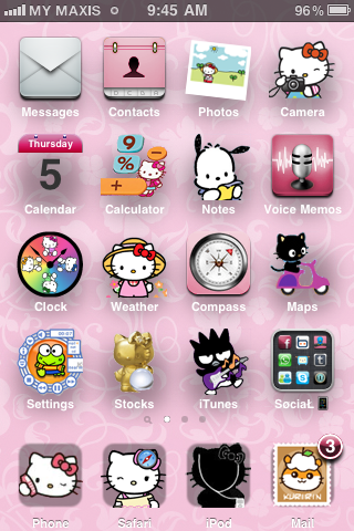 This is my favorite Hello Kitty theme! It's named "hello kitty geance" from 