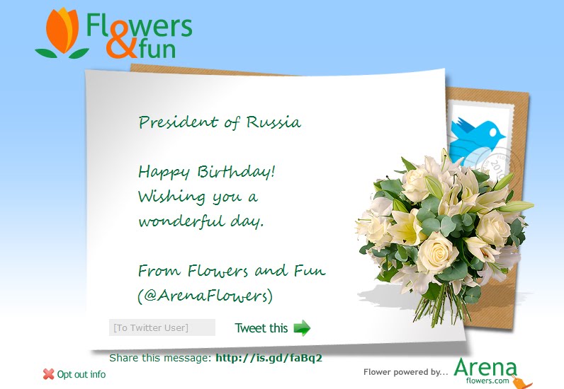 "Happy Birthday, @KremlinRussia_E. Here's a birthday card we made just for 