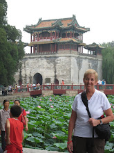 In front of one of the temples