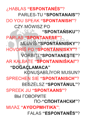 'Falas Espontanês?' em 16 línguas