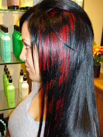 Wordeahibur Blonde Hair Red Highlights