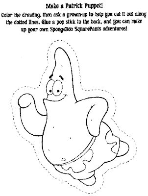 Make a Spongebob, a Gary and a Patrick puppet - print up these sheets on A4, Make a Spongebob, a Gary and a Patrick puppet - print up these sheets on A4,