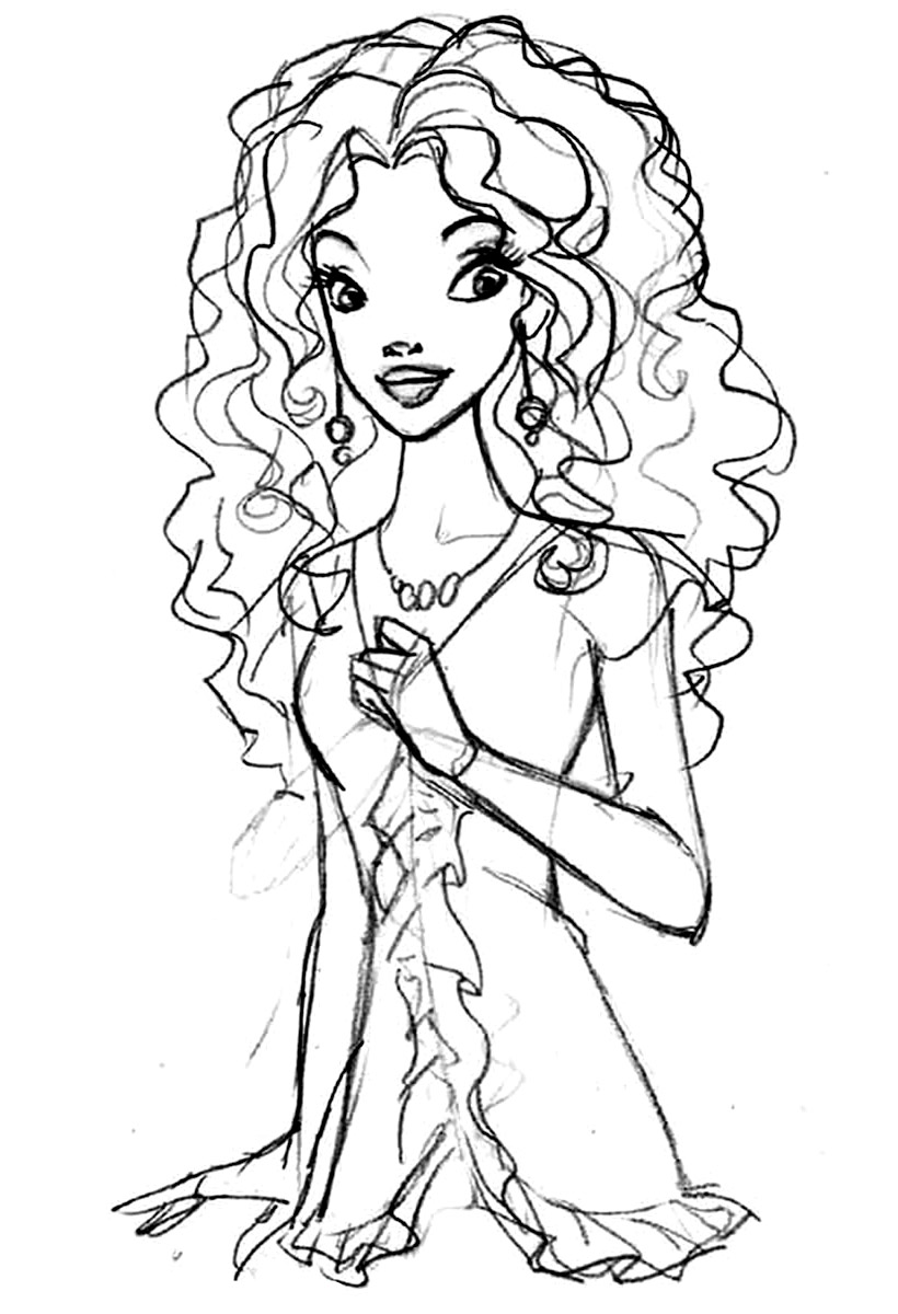 BARBIE COLORING PAGES: BLACK - OR ETHNIC - BARBIE COLORING SHEET