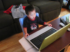 Alexandre loves Mom's computer at 2 years old