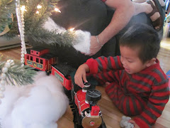 Alexandre loving his Xmas train