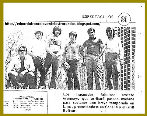 FRANCO CON LOS IRACUNDOS 1970