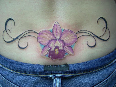 Lower Back Flower Tattoo