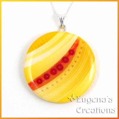 polymer clay and resin pendant