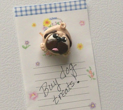 polymer clay, dog magnets