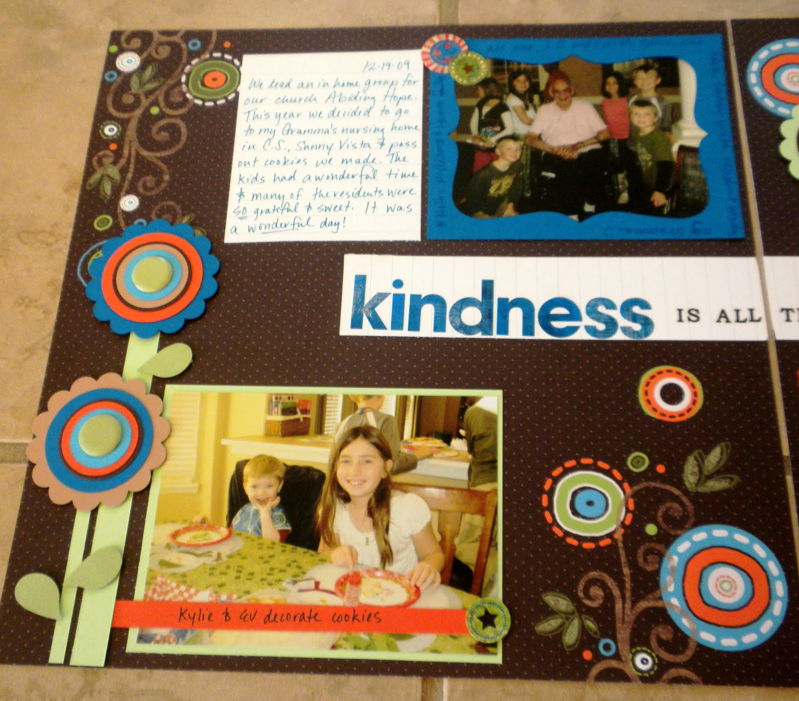 Paper Ice Nursing Home Project Scrapbook Page