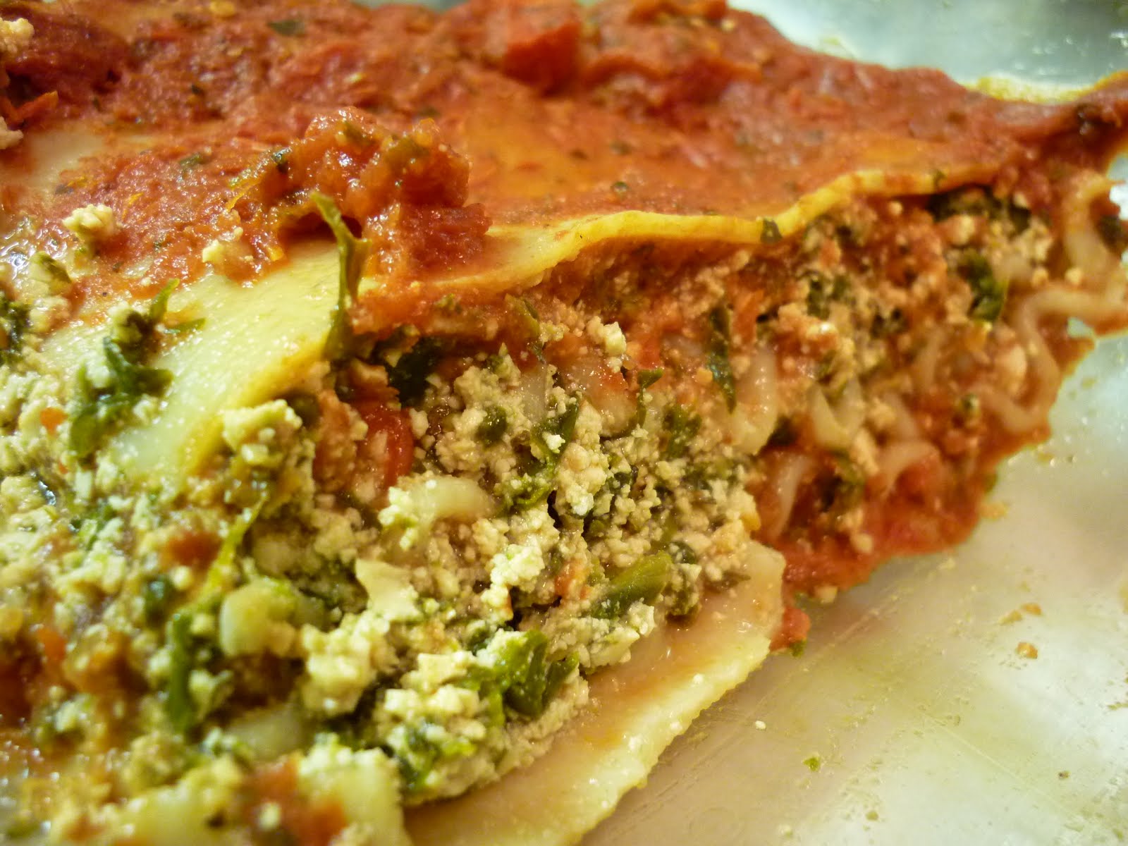 Veganess Eats Spinach and Tofu Lasagna