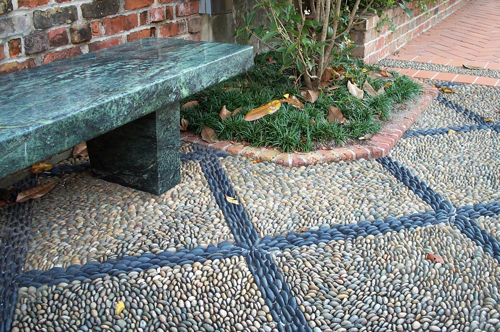 pebble mosaic patio