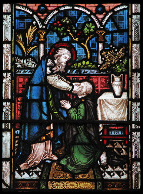 Ananias pondo as mãos sobre Paulo lhe devolve a vista. Ananias pondo as mãos sobre Paulo lhe devolve a vista.