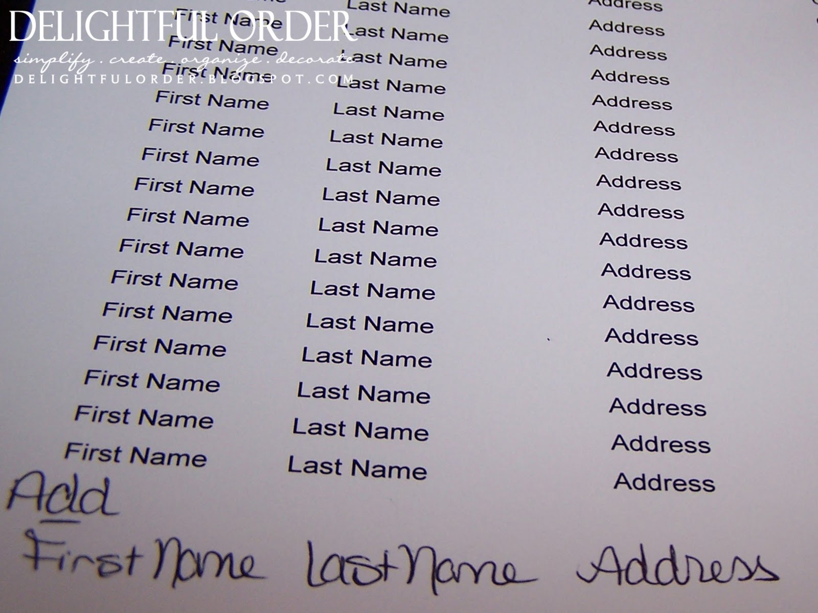 Delightful Order Organizing Christmas Card Addresses