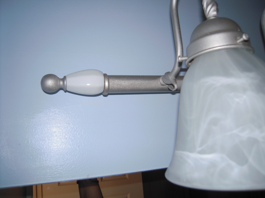 My Cottage Charm Goodwill Bathroom light fixture before and after