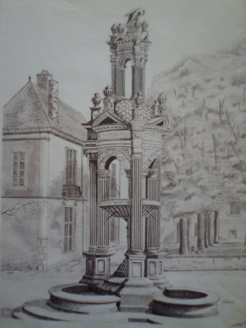 la fontaine  encre et mine de plomb