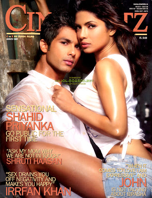 Priyanka chopra and Shahid on the cover of Cineblitz 