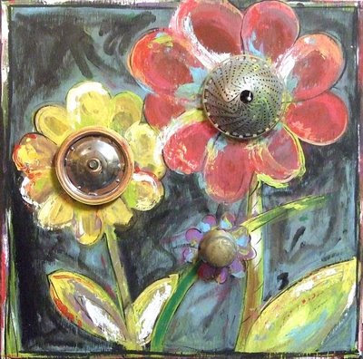 painting pictures of flowers. media painting of flowers